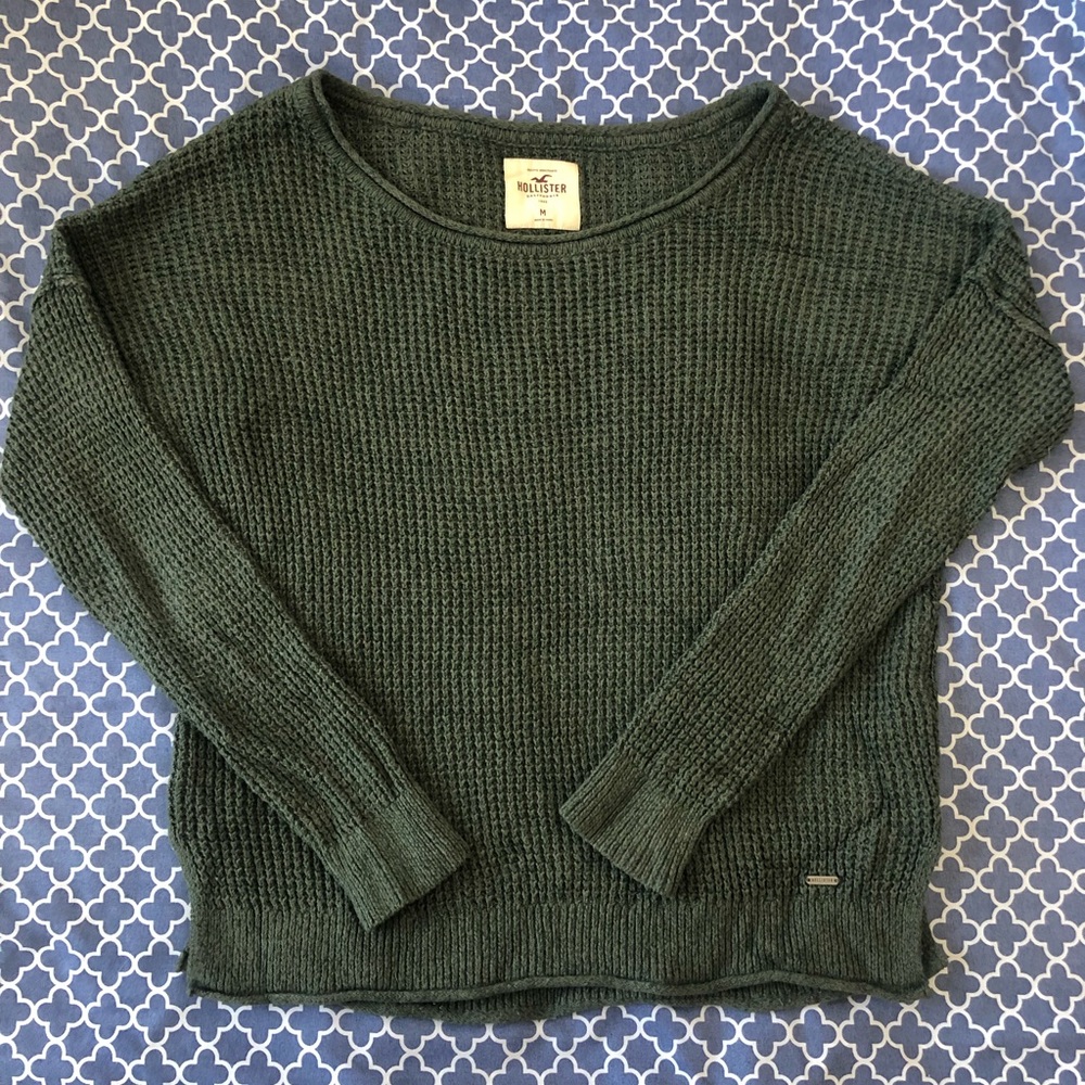 Medium, Hollister, green pullover sweater